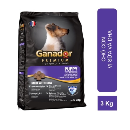 GANADOR PUPPY - Thức ăn chó con vị sữa gói 3kg